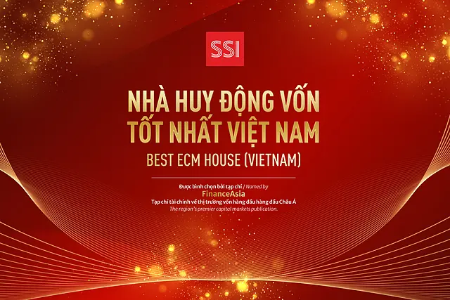 Ảnh công bố giải Nhà huy động vốn tốt nhất Việt Nam do FinanceAsia trao cho SSI