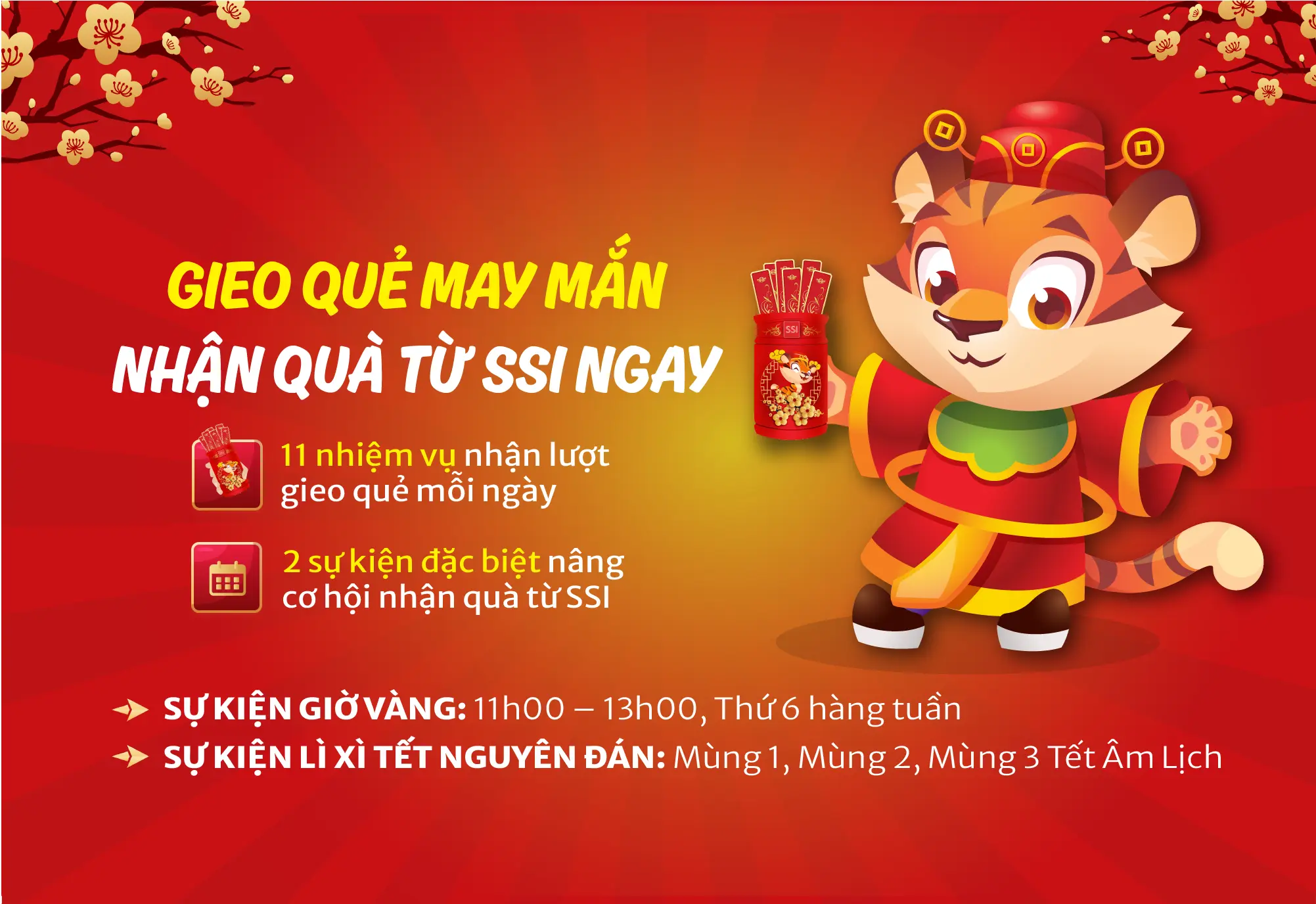 Ảnh quảng bá chương trình Gieo quẻ may mắn nhận quà từ SSI