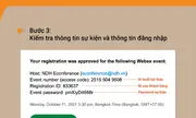 Bước 3: Kiểm tra thông tin sự kiện và thông tin đăng nhập trong email xác nhận