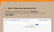Bước 4: Đăng nhập tham gia sự kiện bằng nút Join Event