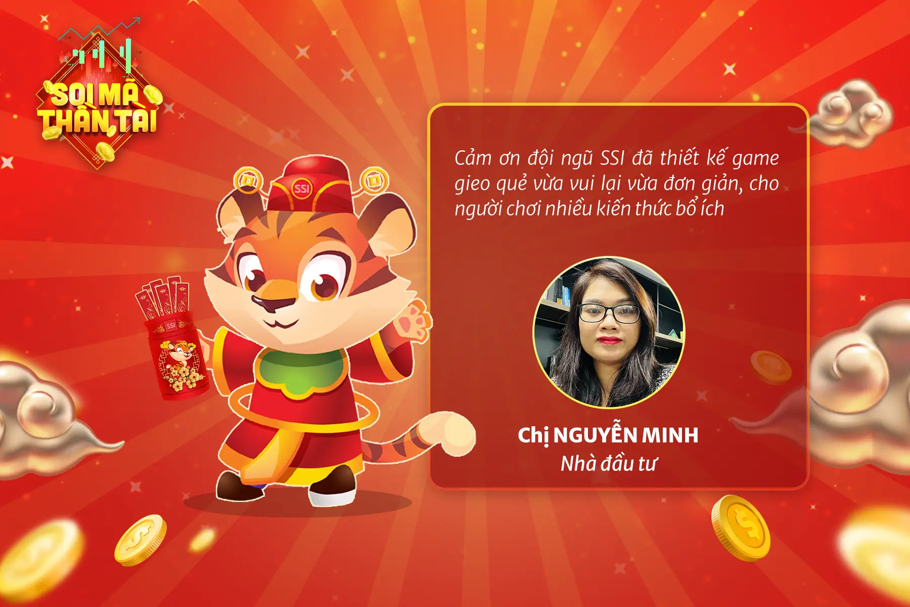 Đồ họa trích lời chị Nguyễn Minh, nhà đầu tư, nhận xét về game