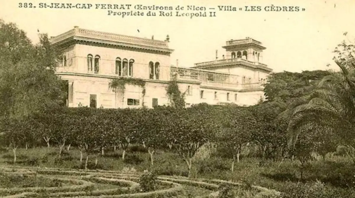 Hình ảnh chụp Les Cedres khi còn thuộc sở hữu của vua Bỉ Leopold Đệ Nhị