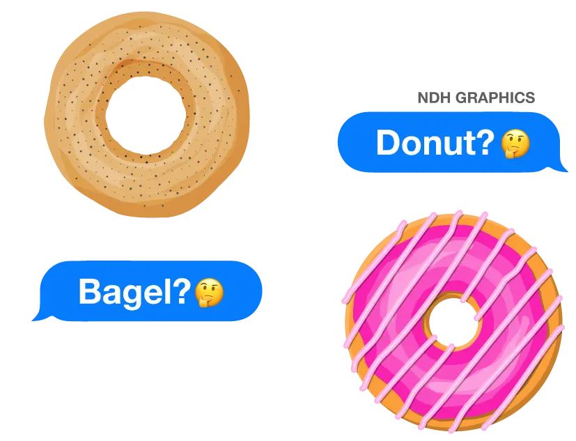 Hình minh họa so sánh bánh bagel và bánh donut