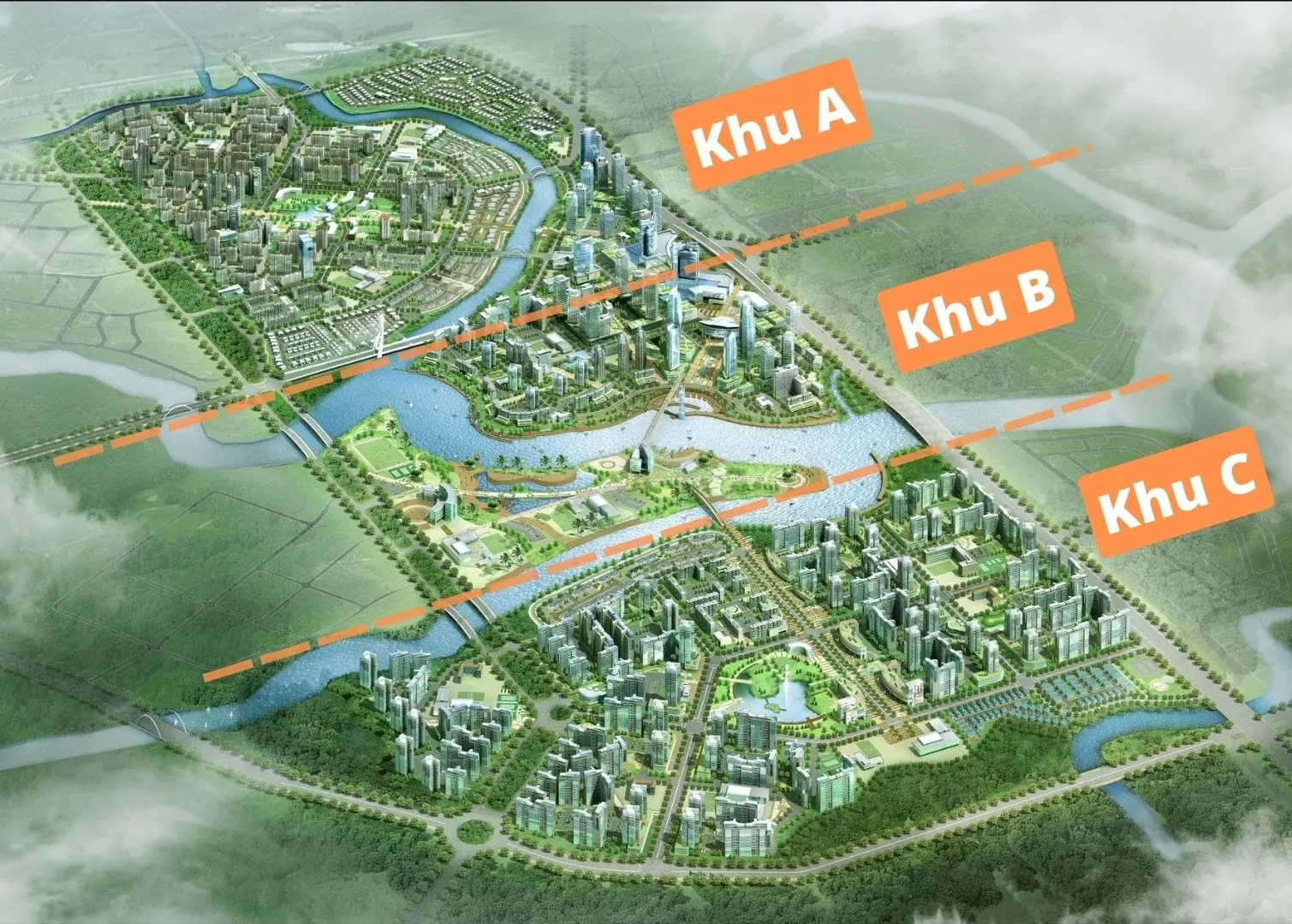 Khu đô thị Zeitgeist Nhà Bè có diện tích 349 ha, được phát triển theo 5 giai đoạn