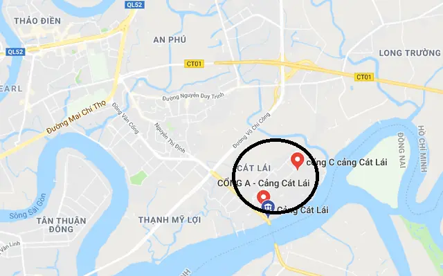 Khu vực cảng Cát Lái