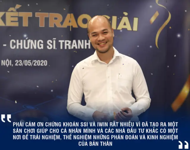 Người phát biểu tại lễ trao giải cuộc thi Chứng sĩ tranh tài