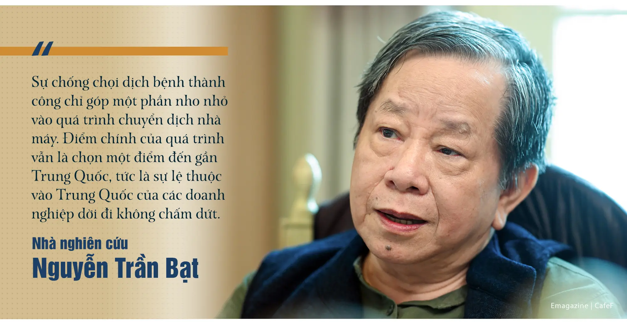 Trích dẫn Nguyễn Trần Bạt về việc doanh nghiệp dịch chuyển khỏi Trung Quốc sau dịch bệnh