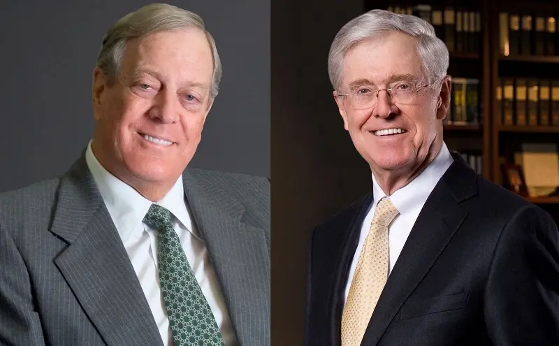 Ảnh ghép hai anh em Charles Koch và David Koch
