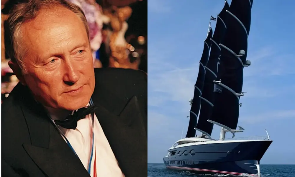 Ảnh ghép ông Oleg Burlakov và du thuyền buồm Black Pearl