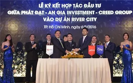 Lễ ký kết hợp tác đầu tư giữa Phát Đạt, An Gia Investment và Creed Group vào dự án River City