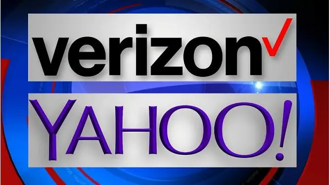 Logo Verizon và Yahoo đặt chồng lên nhau