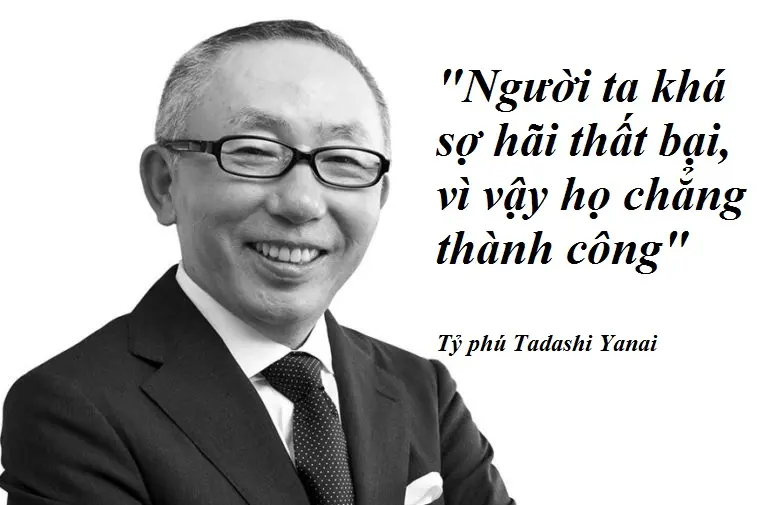 Tỷ phú Tadashi Yanai đeo kính mỉm cười bên câu nói về thất bại