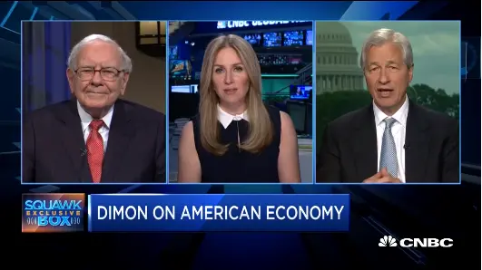 Warren Buffett và Jamie Dimon trả lời phỏng vấn trên kênh CNBC